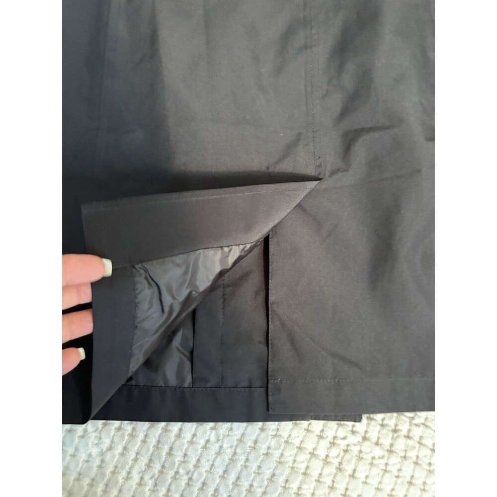 Lands' End Black Trench Coat medium petite, no belt - Picture 4 of 12